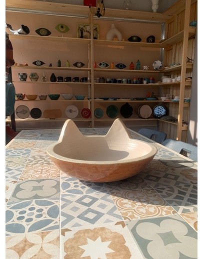 Ceramic Cat Bowl Object