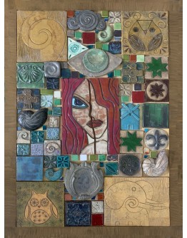 Broken Girl Ceramic Collage Wall Panel