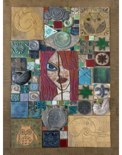 Broken Girl Ceramic Collage Wall Panel