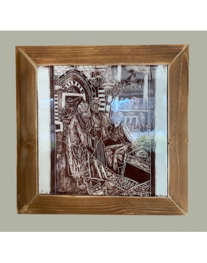 Halı Tüccarları Sgraffito Çini Pano