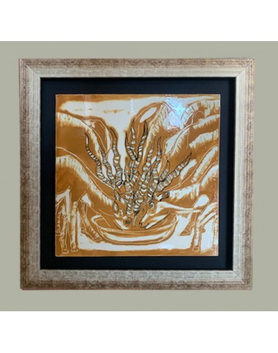 Gazelles Drinking Water Sgraffito
