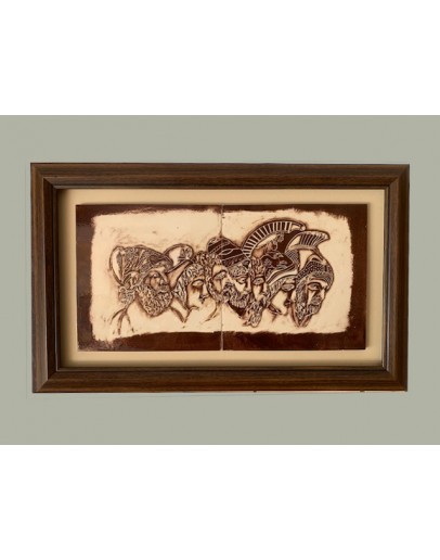Gods of Troy Sgraffito Tile Panel