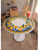 Limon Desenli El Yapımı 90cm Çapında Masa